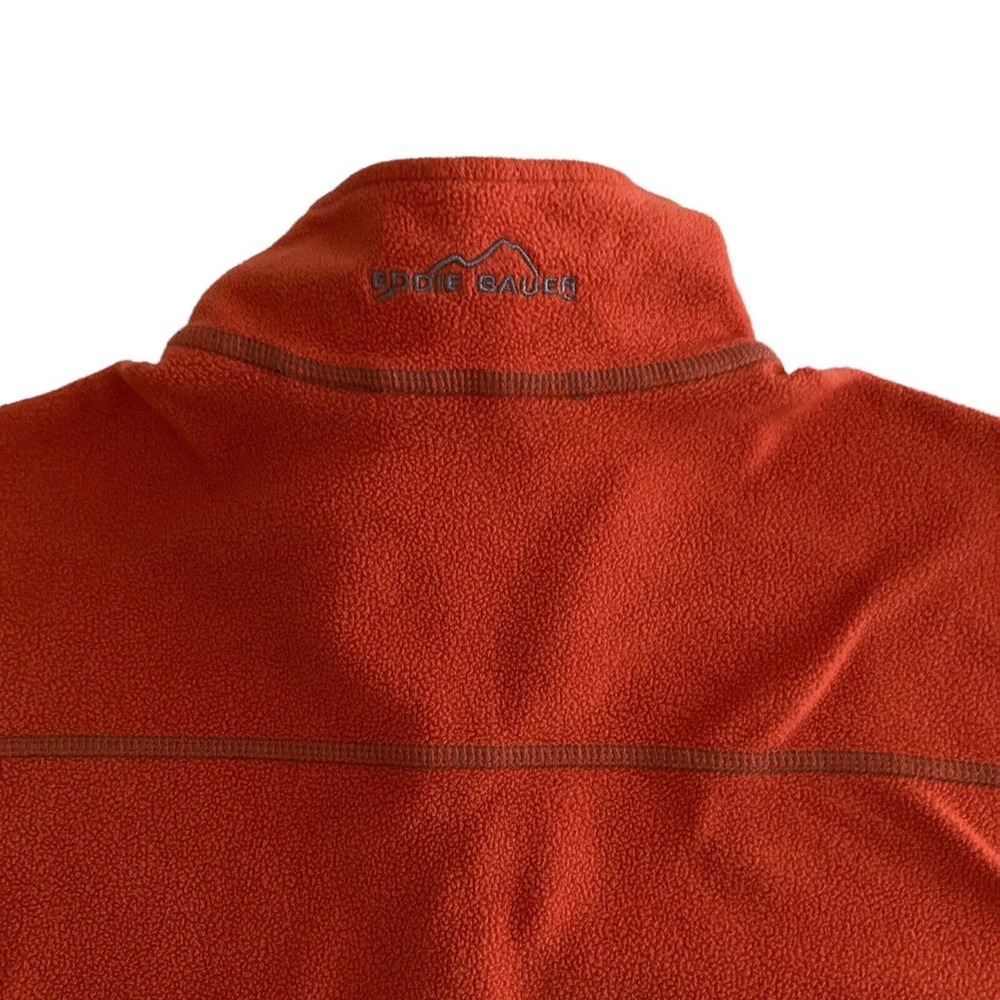 Eddie Bauer Sz Medium Mens 1/4 Zip Fleece Pullover Sweatshirt Orange Long Sleeve - Picture 8 of 12